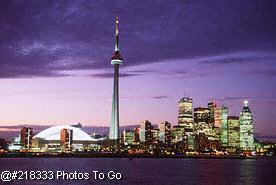 CN Tower, Toronto skyline at night